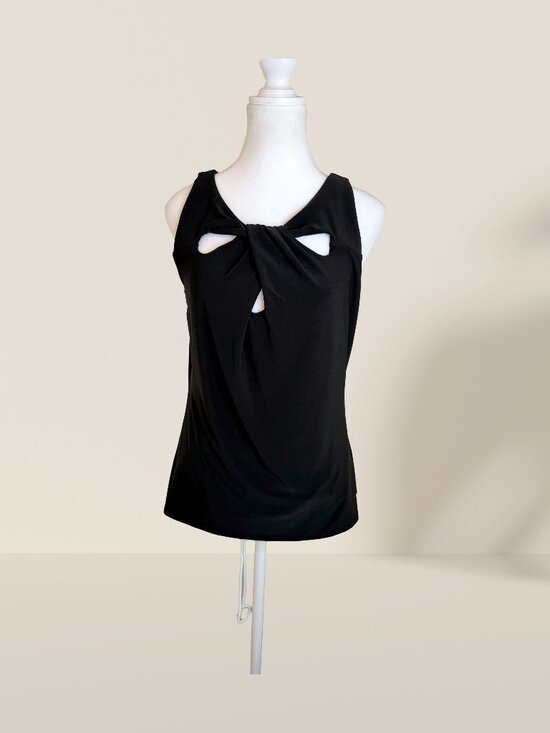 White House Black Market Tops - White House Black Market Black Sleeveless Twist Cutout Top Size M | Shell